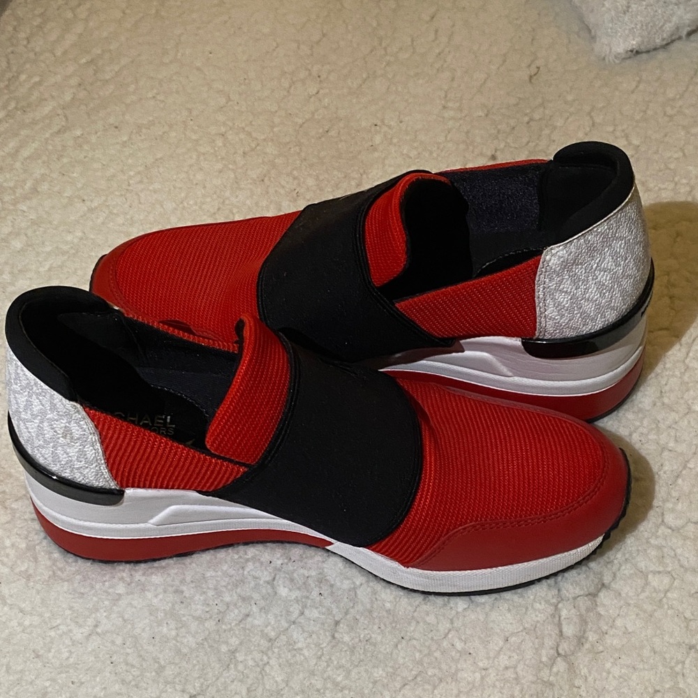Michael Kors women Red and Black Sneakers